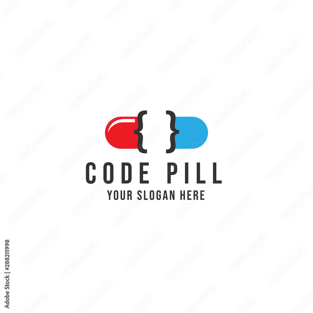 Code pill Logo Vector icon illustration Code pill Logo Vector icon illustration