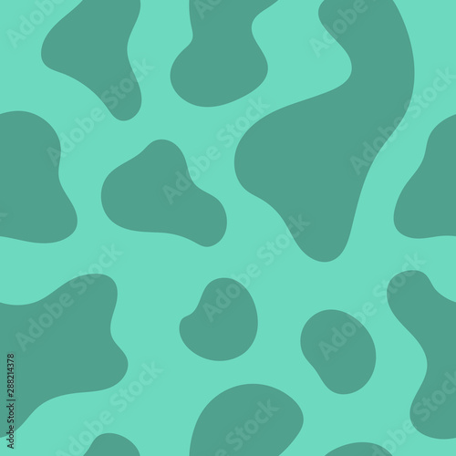 Repeated round spots. Geometric seamless pattern. Green abstract background.