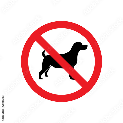 no dog icon. No animal icon vector. Linear style sign for mobile concept and web design. No dog symbol illustration. vector graphics - Vector	