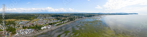 Birch Bay WA USA Beachfront Town Drone Aerial Panoramic View photo