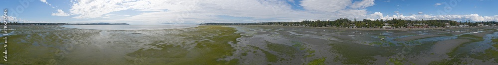 Birch Bay Washington 360 Aerial Panorama Tide Out Sunny Summer Day