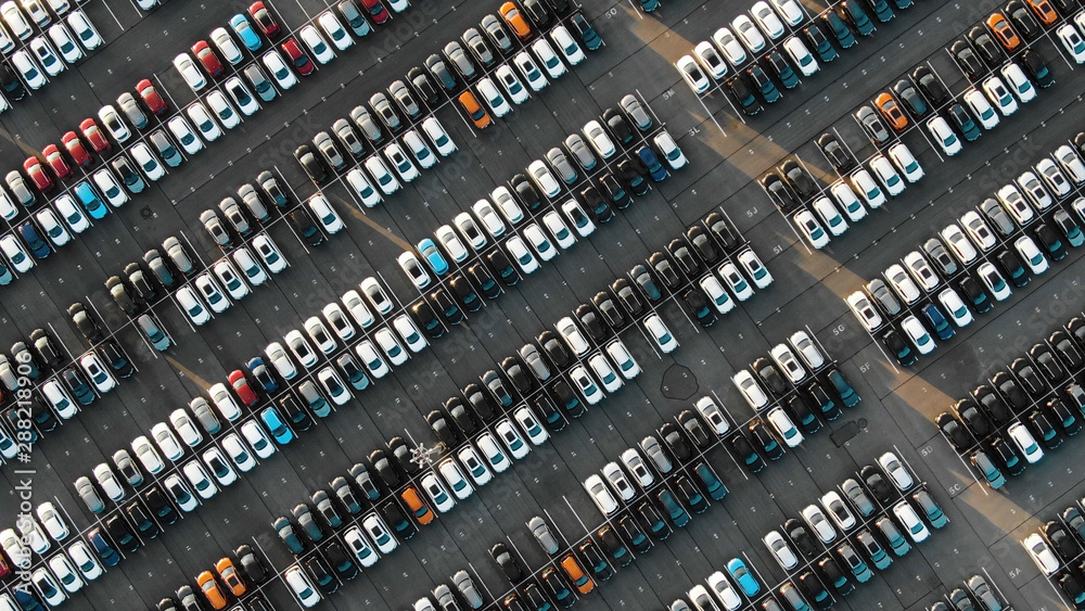 motion downwards parking lot under summer evening sunlight motion downwards parking lot under summer evening sunlight