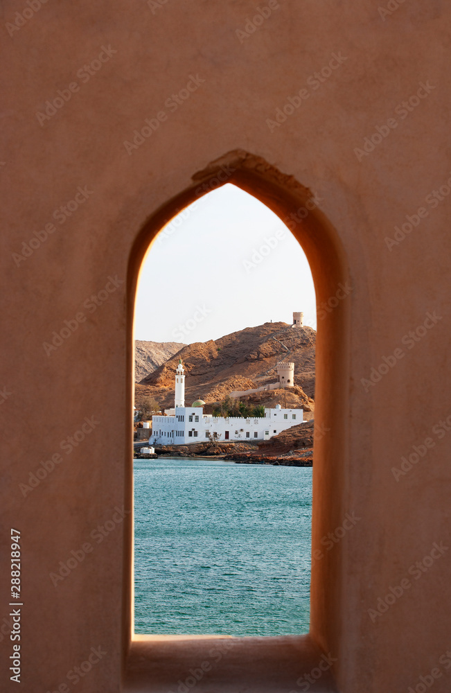 View to Mosque in Sur, Oman View to Mosque in Sur, Oman