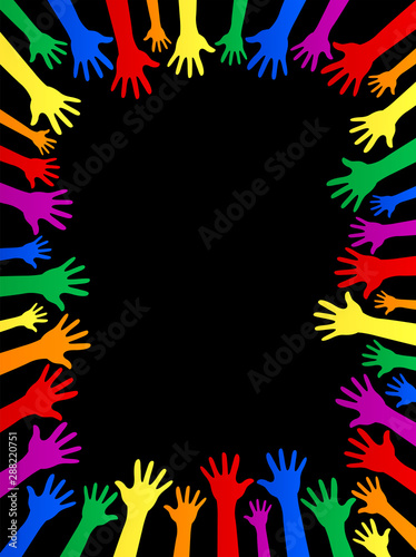 Diversity Theme background, Color Hands Friendship concept.
