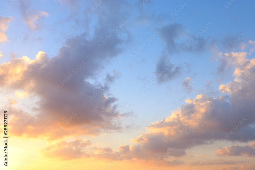 background of sunset sky with clouds