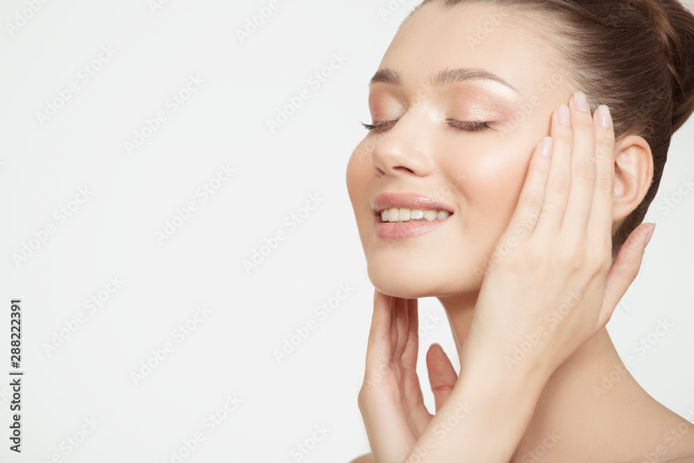 Beautiful woman face portrait beauty beauty face concept. Fashion beauty model, clean skin Beautiful woman face portrait beauty beauty face concept. Fashion beauty model, clean skin