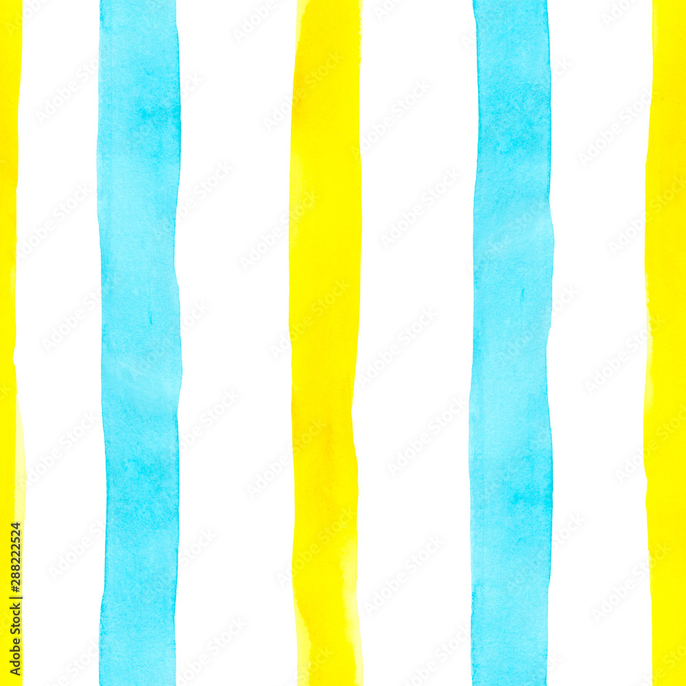 Bright watercolor seamless pattern with yellow and light blue verical strips and lines on white background. Striped decorative print, summer wallpapers. Great for scrapbook, textile, nursery design. Bright watercolor seamless pattern with yellow and light blue verical strips and lines on white background. Striped decorative print, summer wallpapers. Great for scrapbook, textile, nursery design.