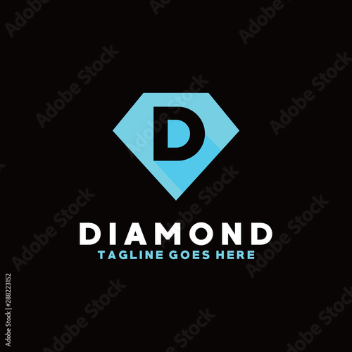 Letter D For Diamond Logo Vector Design Template. Modern and Shape Icon. Crystal And Geometric Symbol. Logo For Company And Business