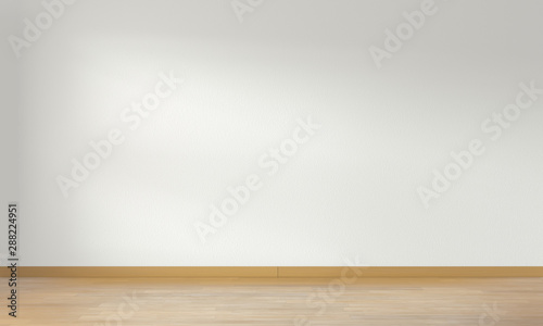 minimal room white wall and wooden floor,3d rendering