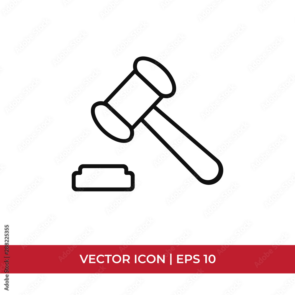 Judge gavel, auction hammer vector icon in modern design style for web site and mobile app Judge gavel, auction hammer vector icon in modern design style for web site and mobile app