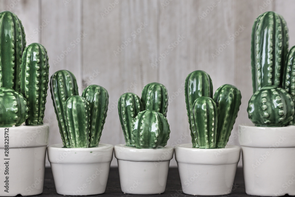 decorative artificial ceramic cactus in a pot decorative artificial ceramic cactus in a pot
