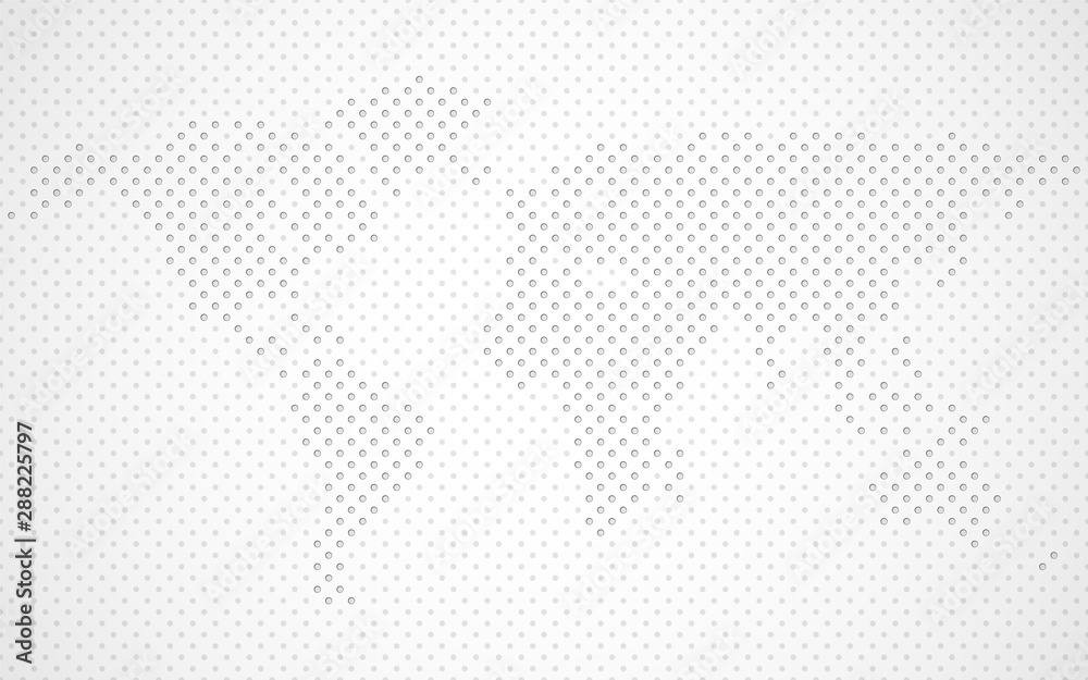 Abstract world map of dots. Vector illustration