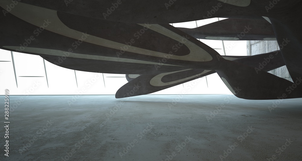 Empty dark abstract brown concrete room smooth interior. Architectural background. 3D illustration and rendering Empty dark abstract brown concrete room smooth interior. Architectural background. 3D illustration and rendering
