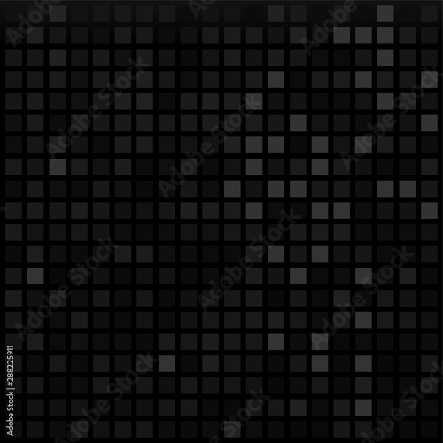 Black background with squares, vector geometric pattern © vladystock