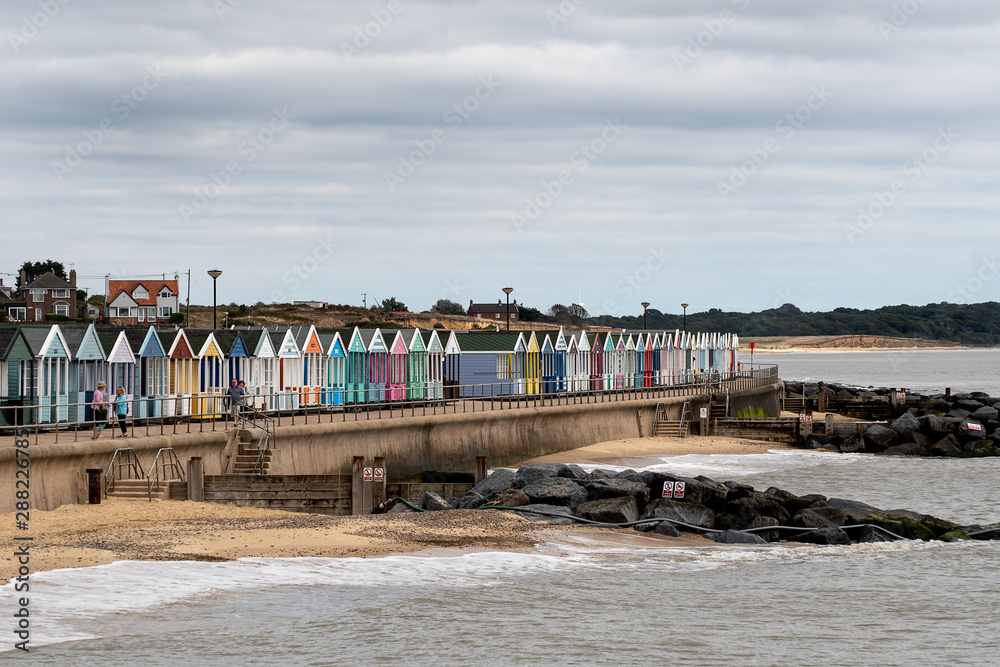 Beach huts located in Southwold, Suffolk