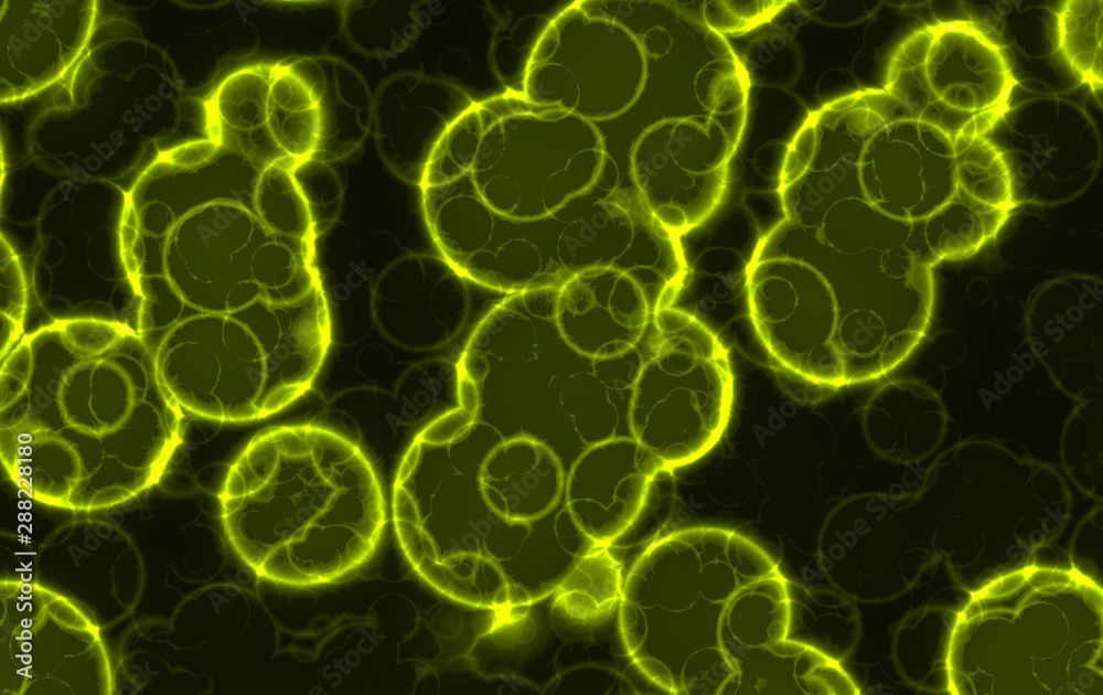 glowing circular luminous bacteria cells glowing circular luminous bacteria cells