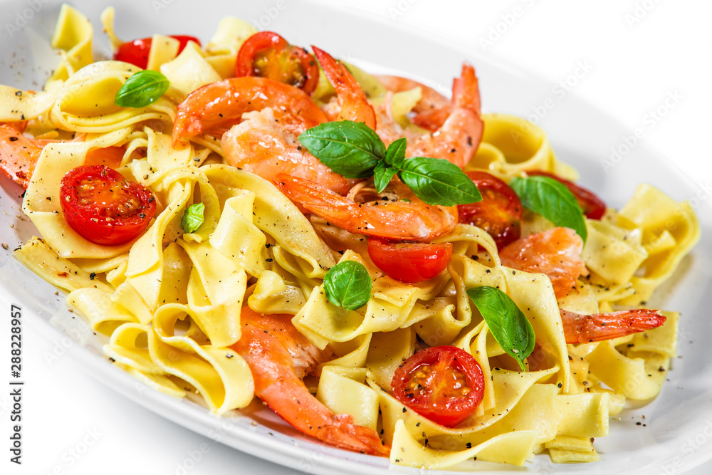Shrimps with pasta and vegetables Shrimps with pasta and vegetables