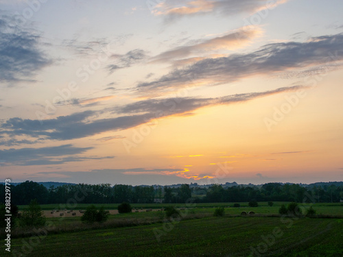 sunset over the field