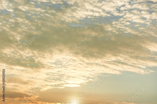 Fototapeta Naklejka Na Ścianę i Meble -  Sunset sky with orange clouds as nature background