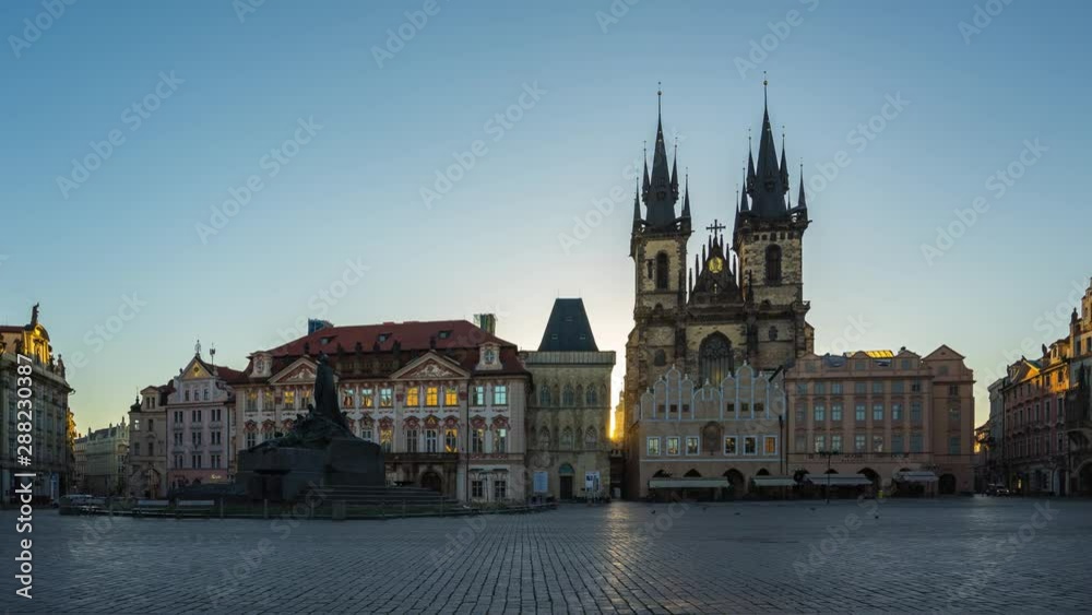 Old town square of Prague in Prague city, Czech Republic time lapse Old town square of Prague in Prague city, Czech Republic time lapse
