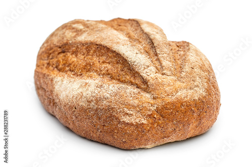 Buckwheat bread on white background.