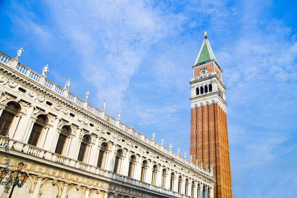 campanile on Saint Mark square in Venice Italy