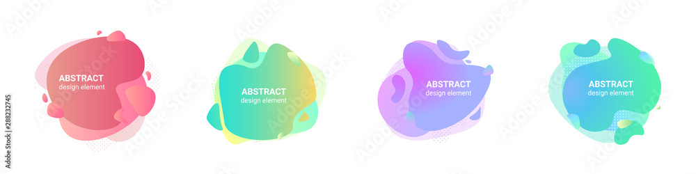 Pastel colorful abstract vector design elements. Liquid smooth flowing shapes for design. Modern graphic elements. Logo or banner template. Juicy vector illustration for flyer, brochures, presentation