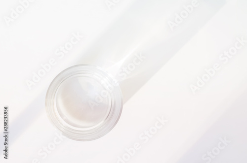 Abstract background with glass, water, ethereal light, shadows, with copy space