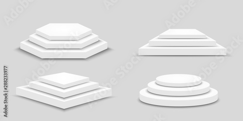 Realistic winner podiums set