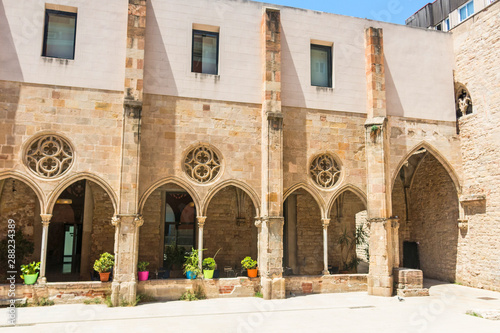 Fototapeta Naklejka Na Ścianę i Meble -  Monastery of St. Augustine (Convent de Sant Agusti in catalan). Gothic and Borne neighborhood. Ciutat Vella of Barcelona, Spain