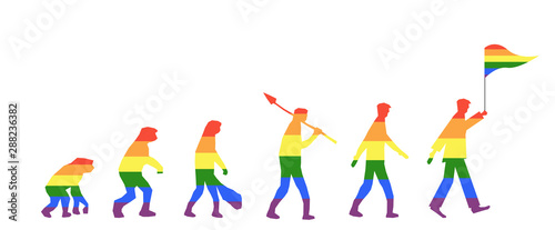 Celebrate for LGBT equality right development evolution transform to rainbow diversity on freedom of love. Flight for legal law same sex marriage acceptant and enjoy march in pride month festival