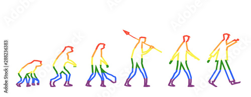 Celebrate for LGBT equality right development evolution transform to rainbow diversity on freedom of love. Flight for legal law same sex marriage acceptant and enjoy march in pride month festival