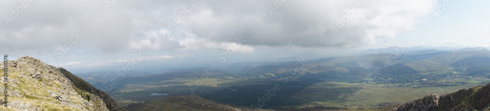 High Mountain Range with Brilliant Blue Sky and Clouds - Wales UK High Mountain Range with Brilliant Blue Sky and Clouds - Wales UK
