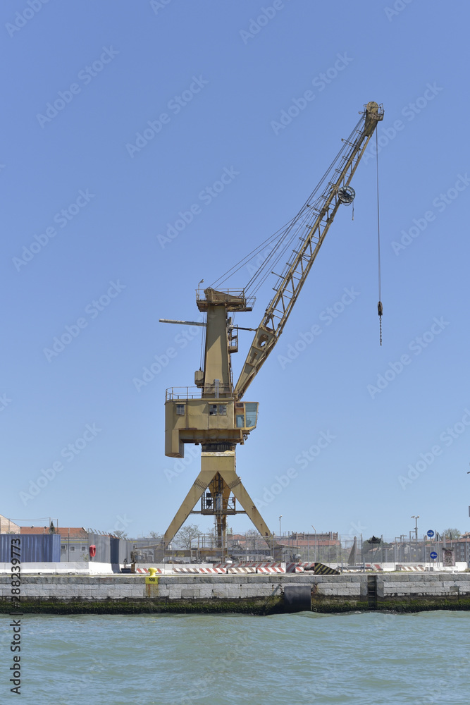 Cargo crane in the Venice port