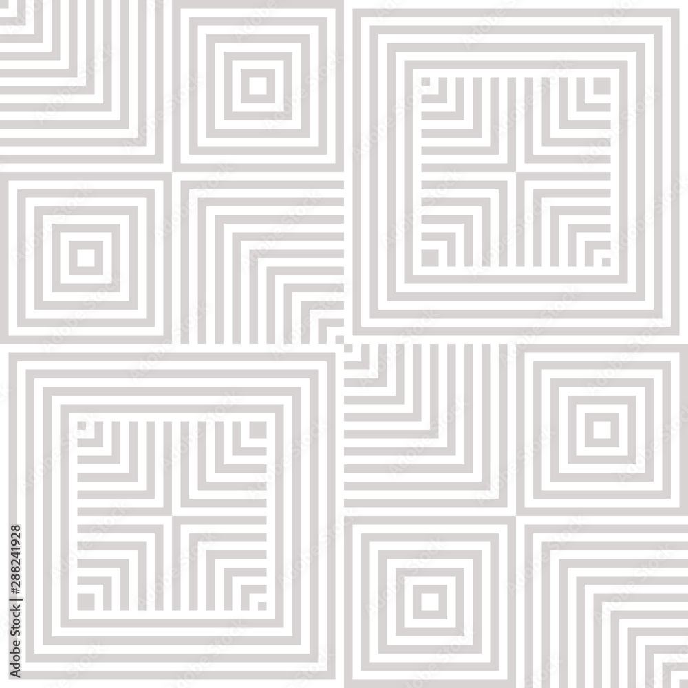 Vector geometric lines seamless pattern. Subtle gray linear squares texture