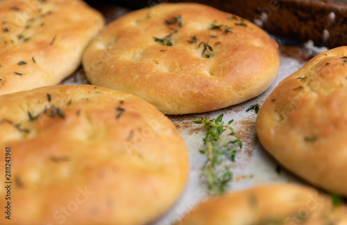 Freshly Baked at Home Focaccia Bread with Herbs