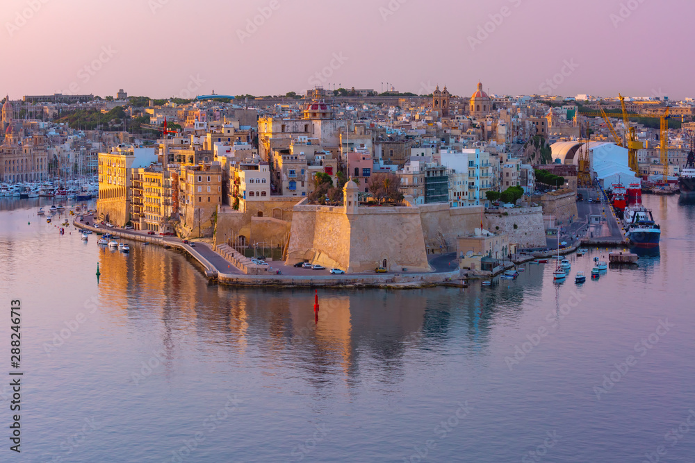 Grand harbor and Senglea from Valletta, Malta