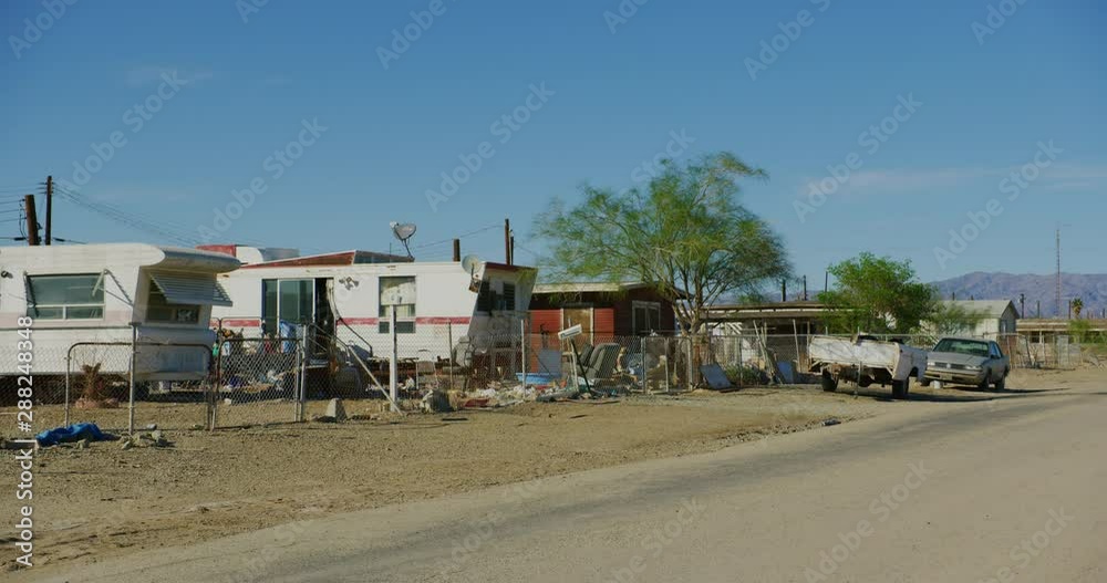 Bombay Beach on the shore of Salton Sea, California Bombay Beach on the shore of Salton Sea, California