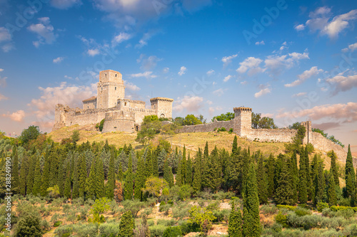 The great castle "Rocca Maggiore" in Assisi, in Italy