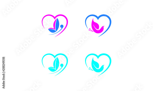 Spa therapy logo concept, Abstract butterfly with heart sign. Beauty SPA Salon Logo Design, Beauty Vector logo, Abstract butterfly vector design represents beauty salon, spa, signs, and symbols.