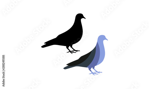 Pigeon Bird Logo abstract design vector template.Artistic stylized Pigeon icon. Silhouette birds.