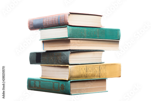 pile of books isolated on white background
