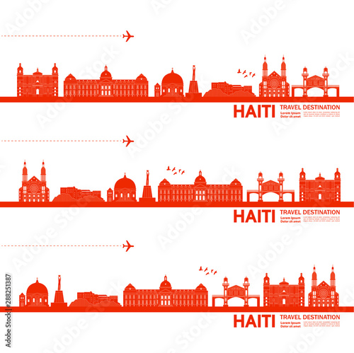 Haiti travel destination grand vector illustration.