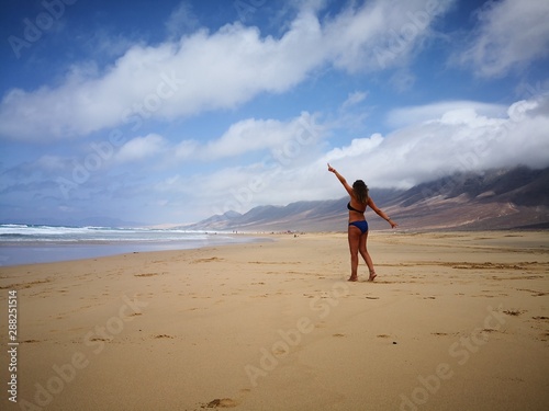 woman on the beach Cofete Fuerteventura