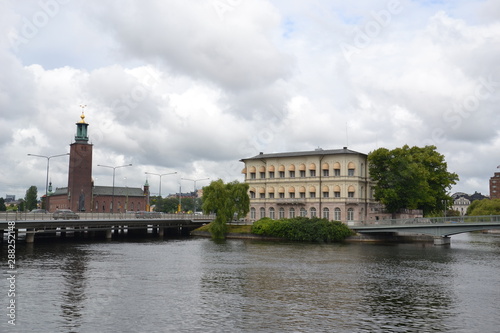 Стремсборг и ратуша Стокгольма, вид с моста Васы