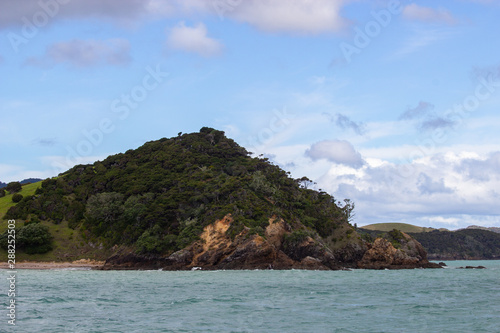 view from boat of Bay of Islands, New Zealand © Tomtsya