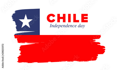 Chile Independence Day. Happy national holiday Fiestas Patrias. Freedom day. Celebrate annual in September 18. Chile flag. Patriotic chilean design. Poster, card, banner, template, background. Vector