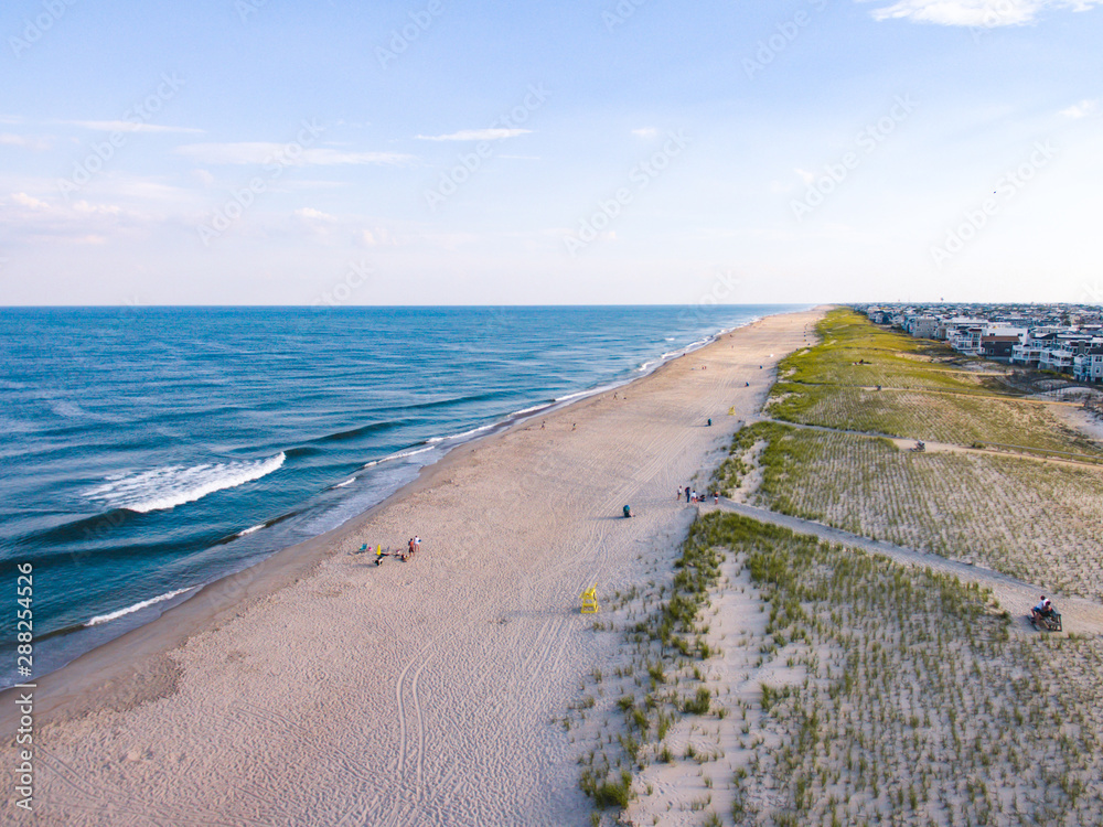 Fototapeta premium Beach of the Jersey Shore Taken by Drone