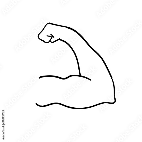 bicep muscle illustration handdrawn doodle style vector