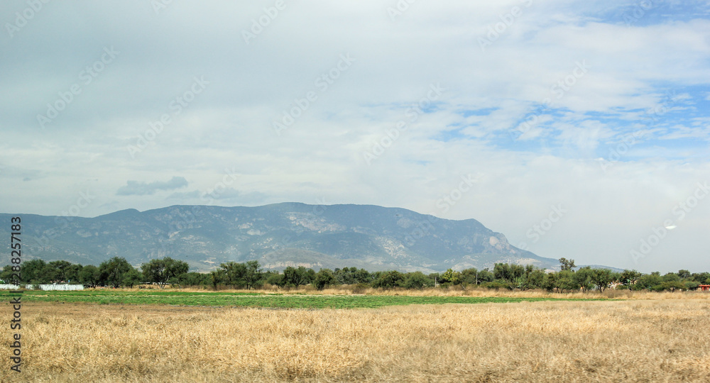 beautiful landscape with blue sky and mountain 